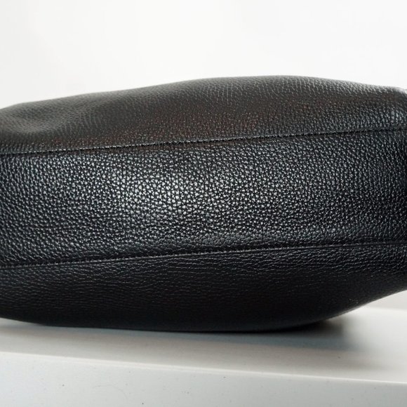 Botkier Soho Tote, Black Pebbled Leather, Zipper Accents - Picture 6 of 9